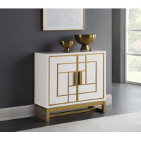Coaster Furniture 953454 Rectangular 2-door Accent Cabinet White and Gold